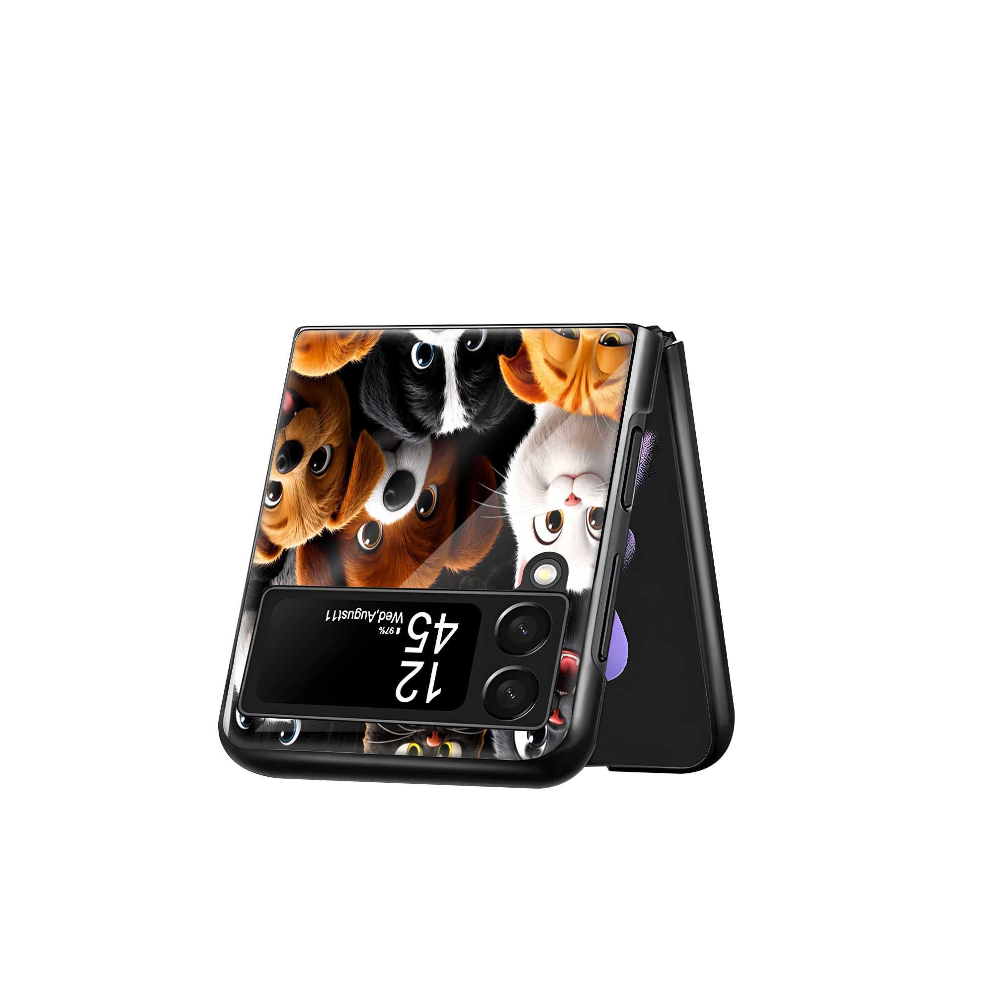 Pet Party Samsung Z Flip Glass Case