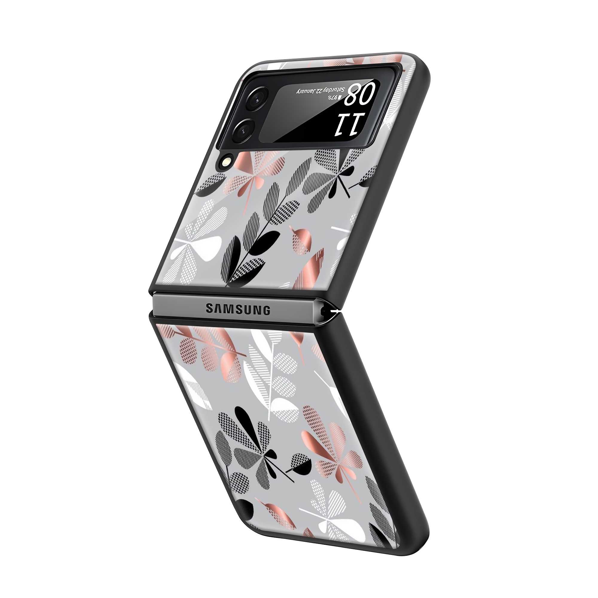 Petal Pattern Samsung Z Flip Glass Case Secondary image