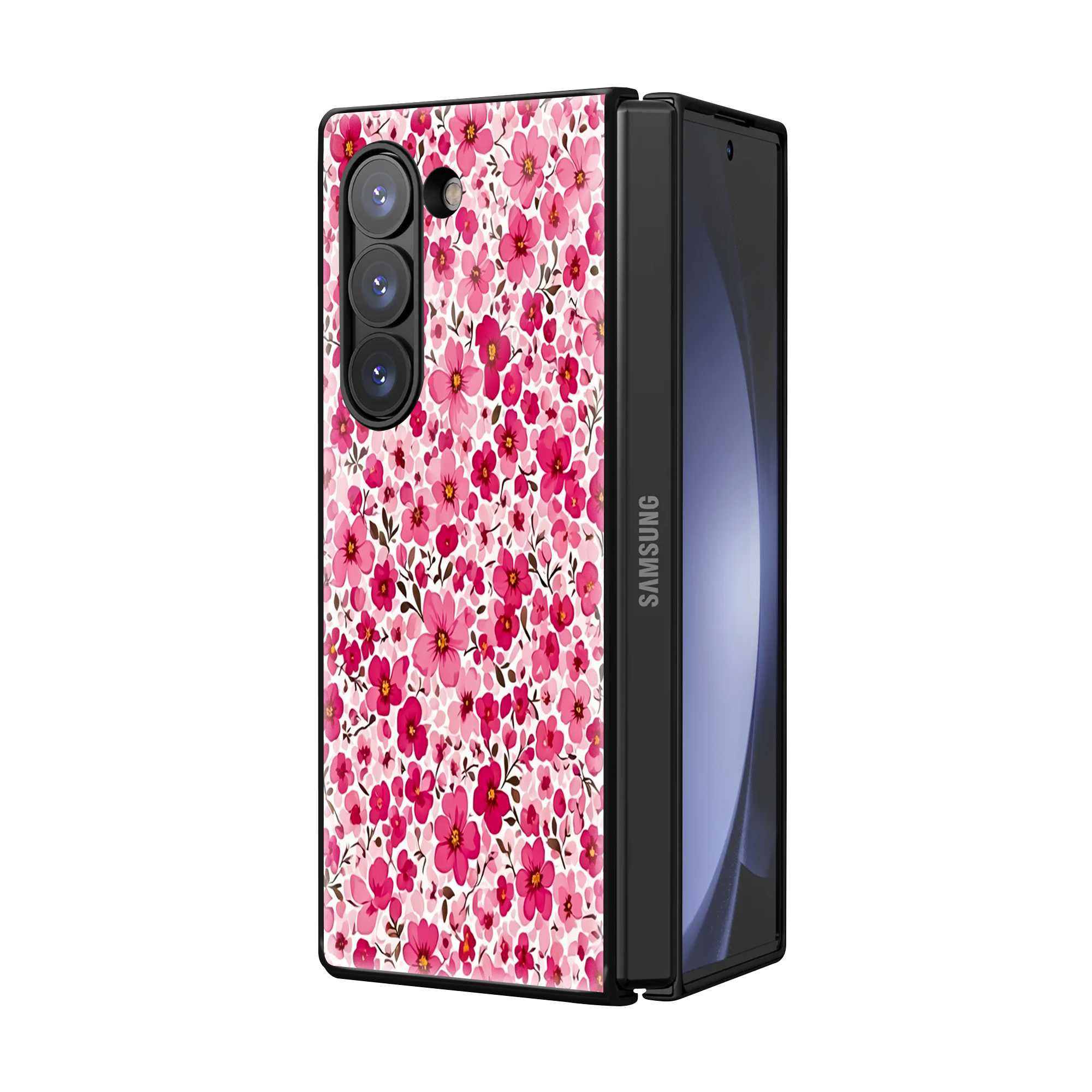 Pink Blossom Samsung Z Fold Glass Case