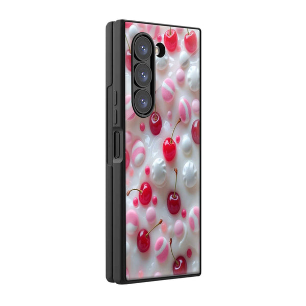 Pink Cherry Samsung Z Fold Glass Case