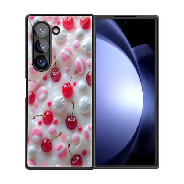 Pink Cherry Samsung Z Fold Glass Case
