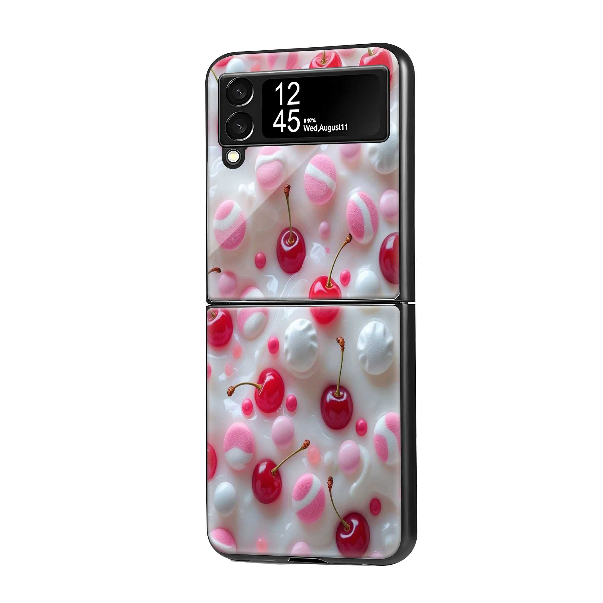 Pink Cherry Samsung Z Flip Glass Case