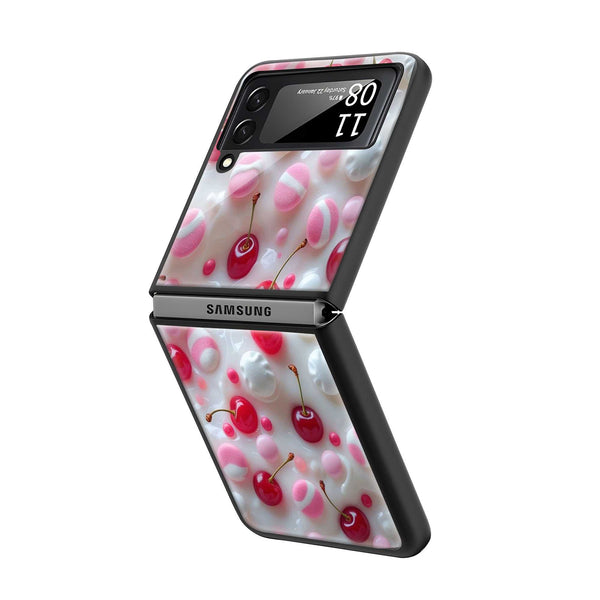 Pink Cherry Samsung Z Flip Glass Case