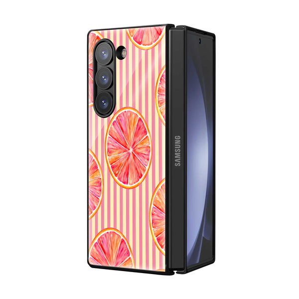 Pink Citrus Samsung Z Fold Glass Case
