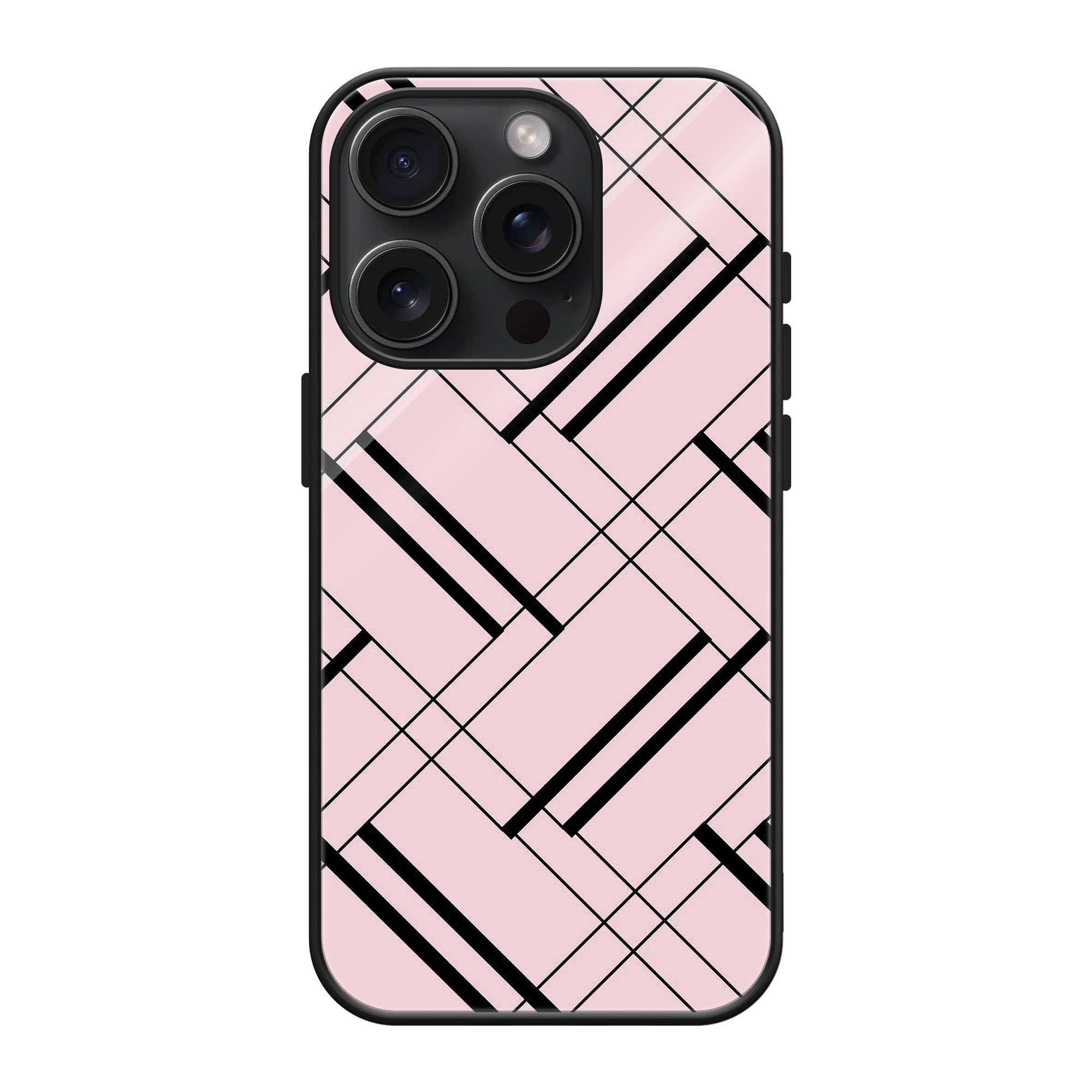 Pink Grid Glass Case Main image