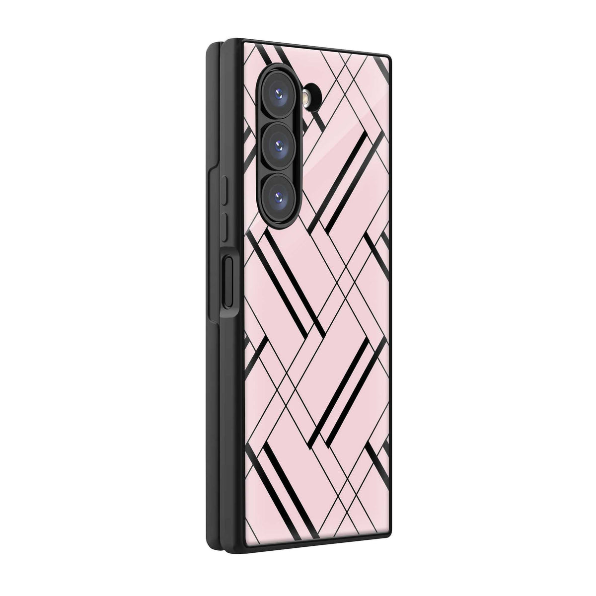 Pink Grid Samsung Z Fold Glass Case Main image