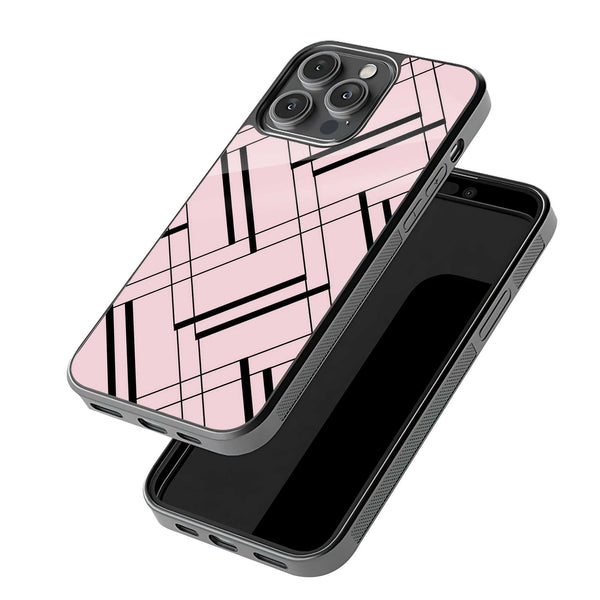 Pink Grid Glass Case