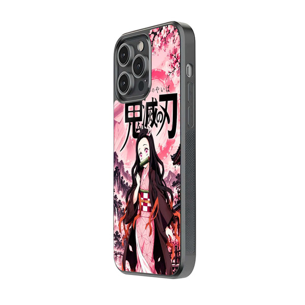 Pink Nezuko Glass Case
