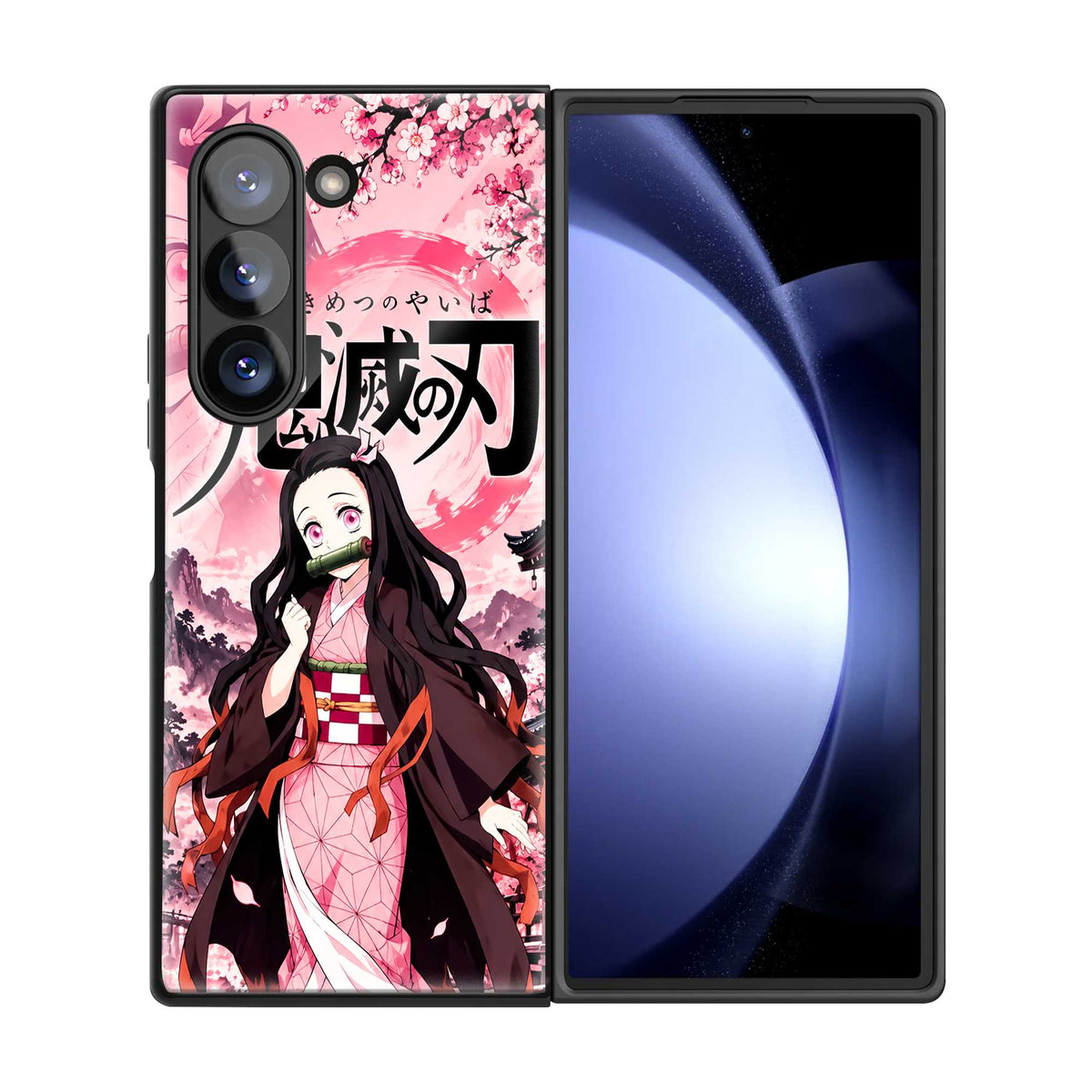 Pink Nezuko Samsung Z Fold Glass Case
