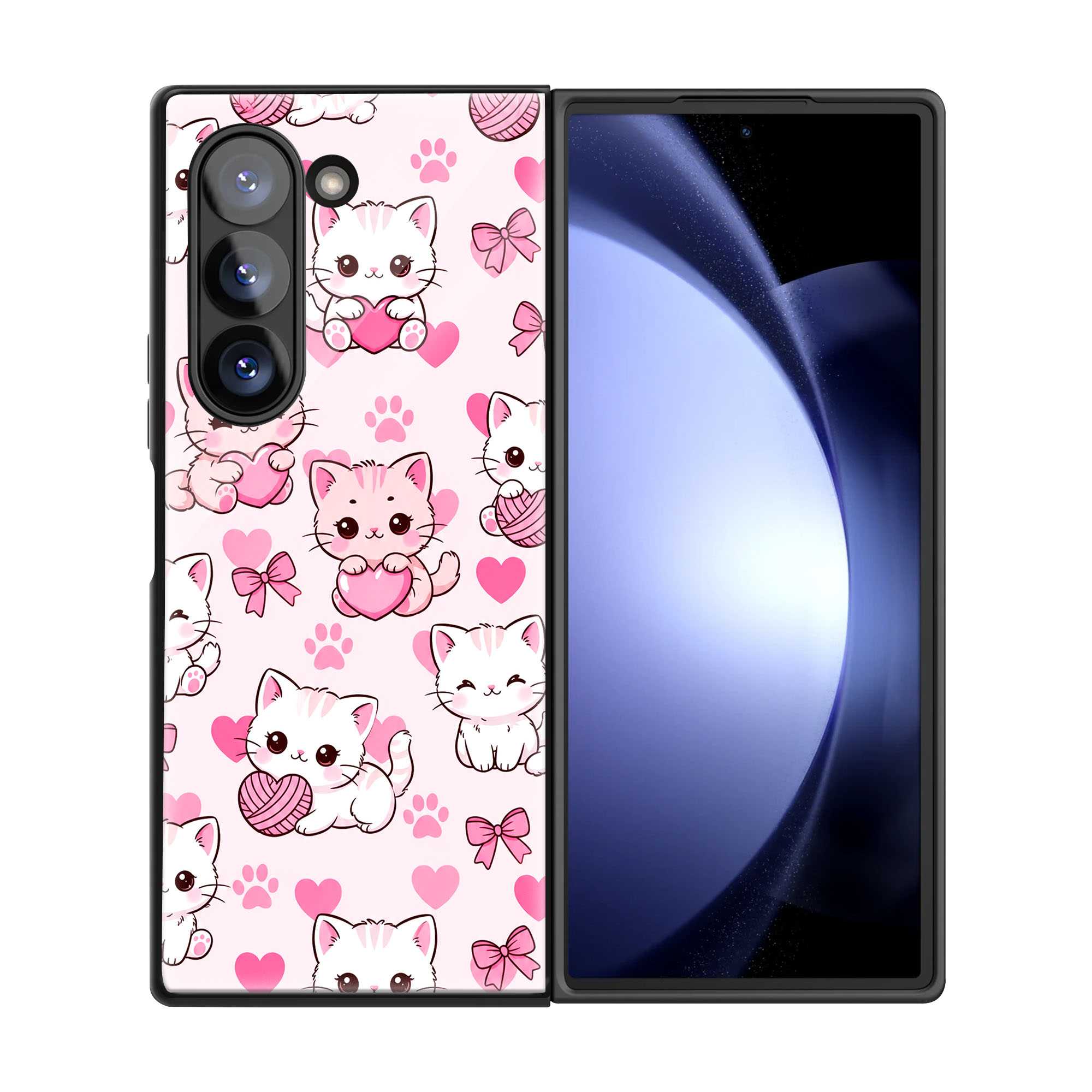 Pink Paws Samsung Z Fold Glass Case