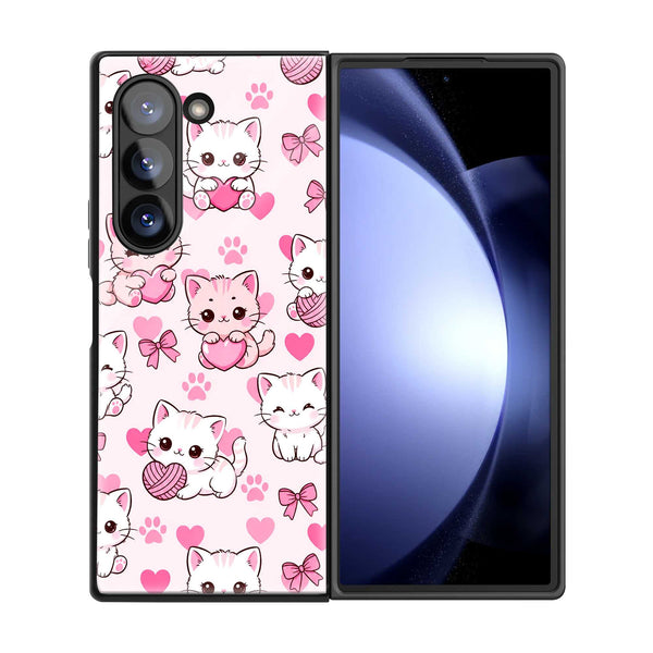 Pink Paws Samsung Z Fold Glass Case