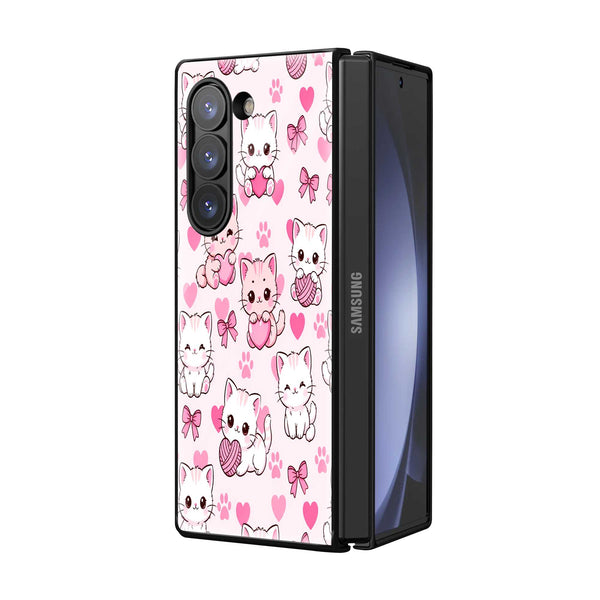 Pink Paws Samsung Z Fold Glass Case