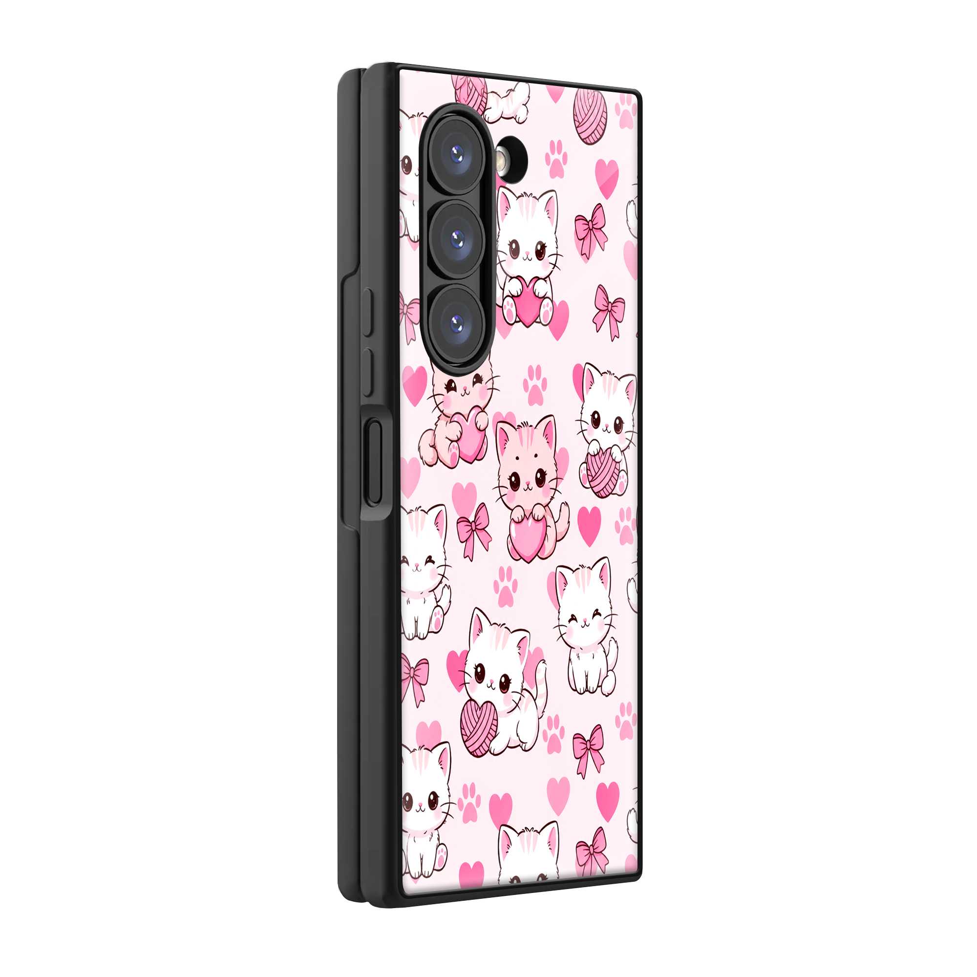 Pink Paws Samsung Z Fold Glass Case