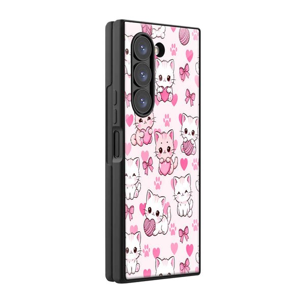 Pink Paws Samsung Z Fold Glass Case