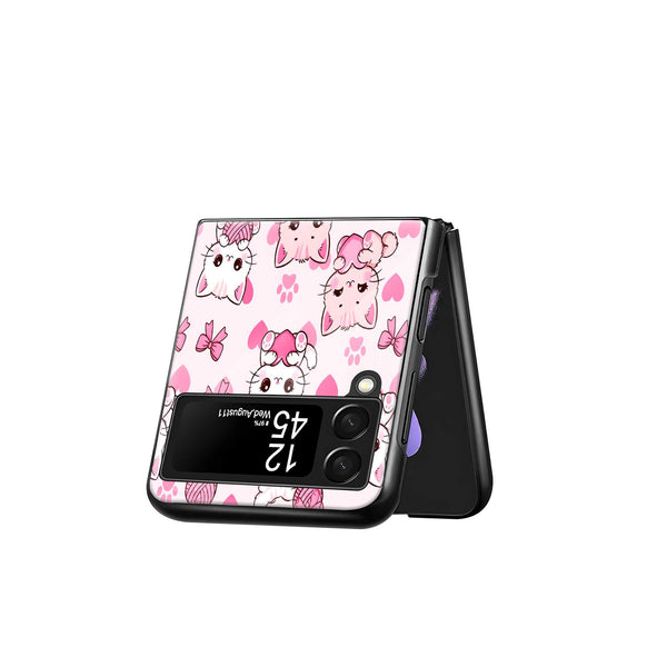 Pink Paws Samsung Z Flip Glass Case