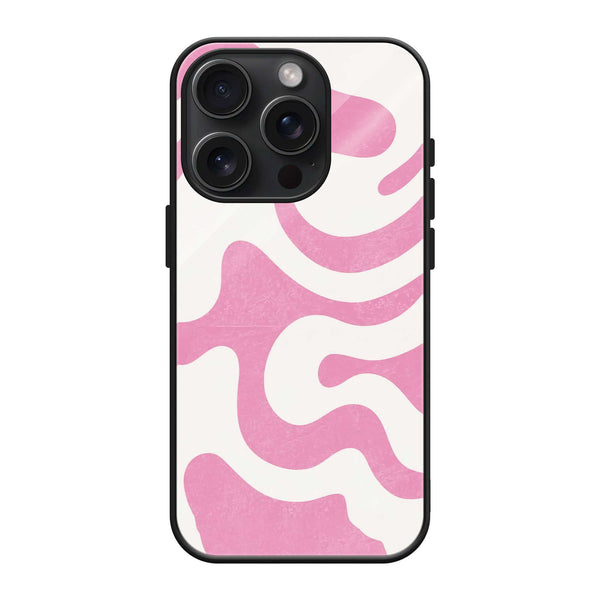 Pink Retro Waves Glass Case