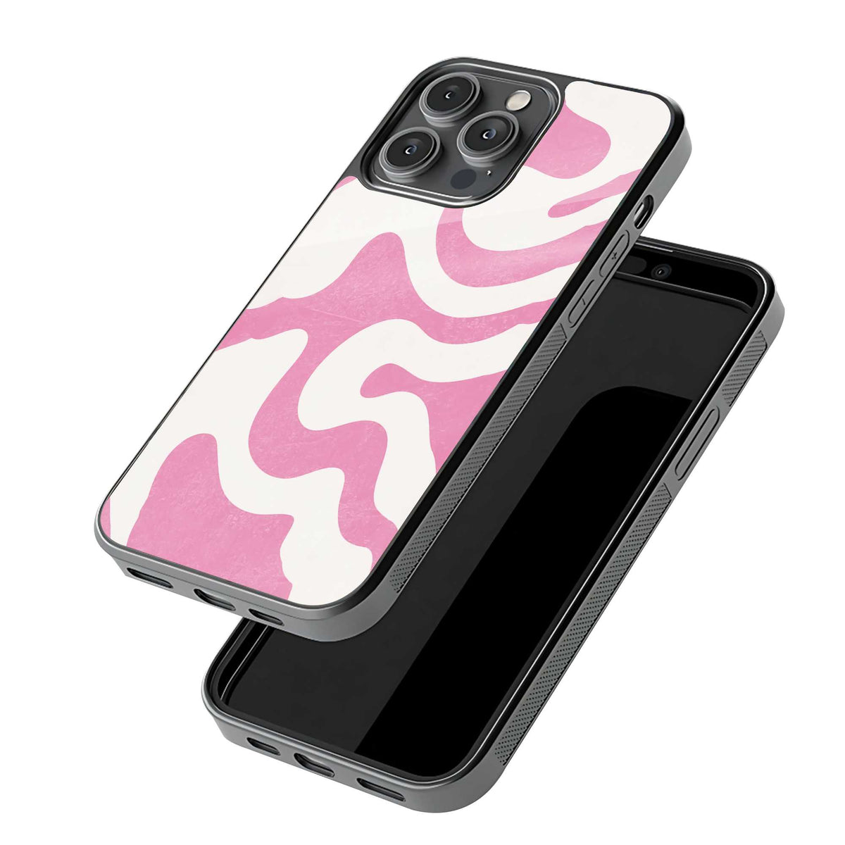 Pink Retro Waves Glass Case