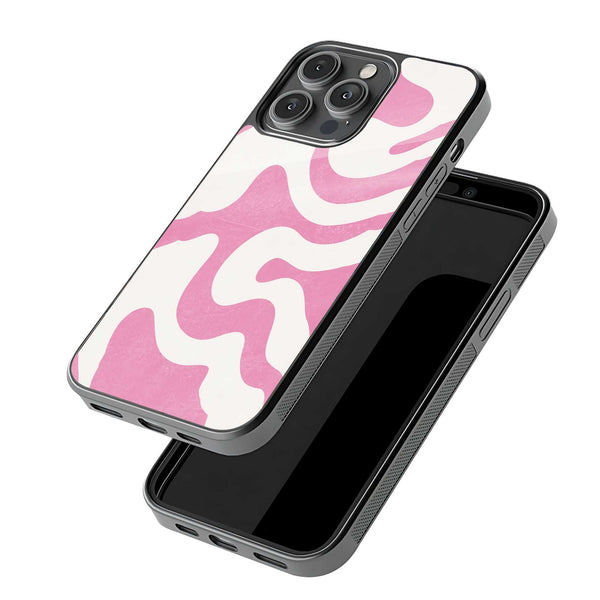Pink Retro Waves Glass Case