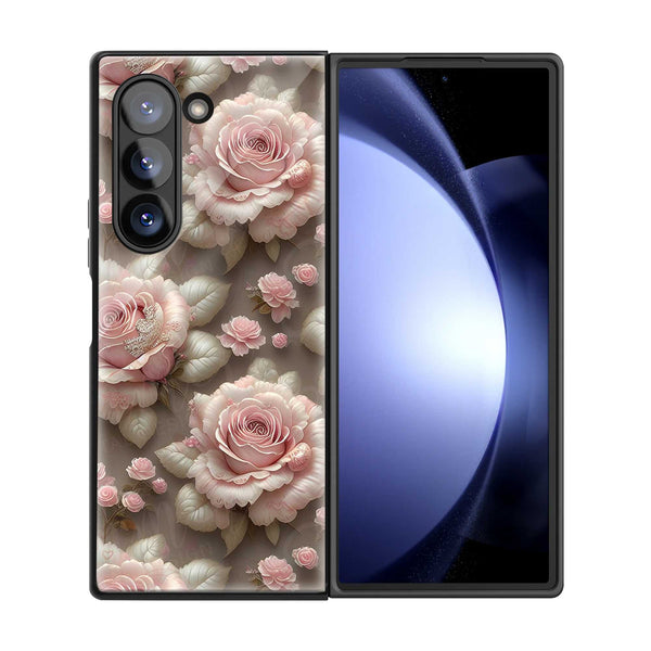 Pink Rose Garden Samsung Z Fold Glass Case