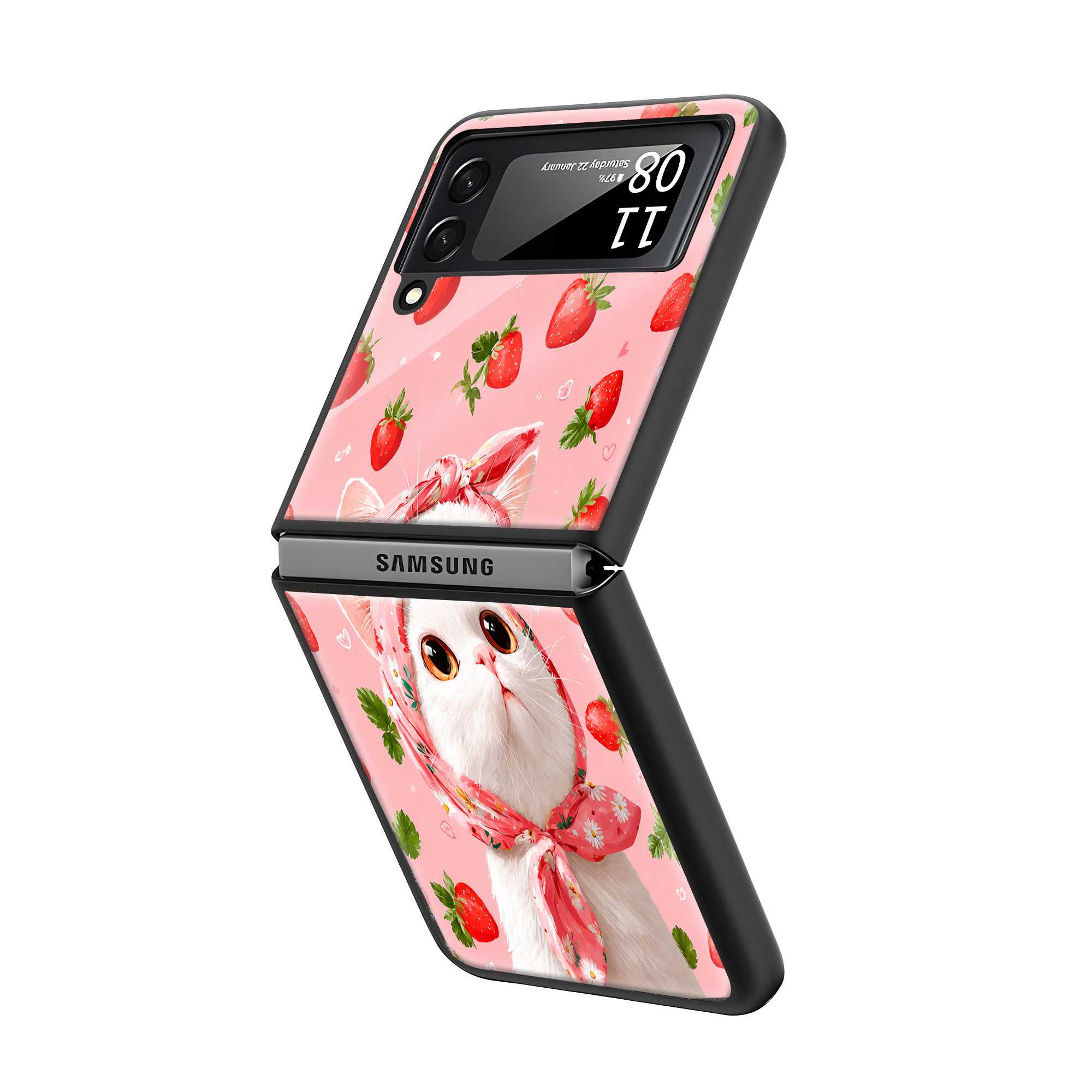 Pink Scarf Diaries Samsung Z Flip Glass Case