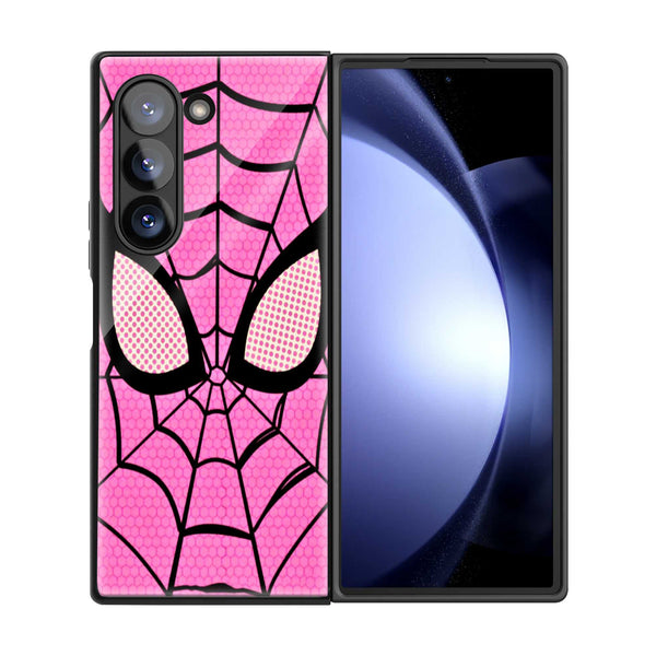 Pink Spider Mask Samsung Z Fold Glass Case