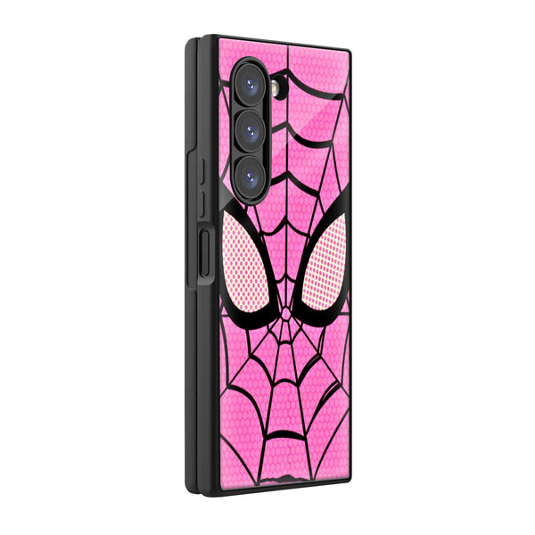 Pink Spider Mask Samsung Z Fold Glass Case