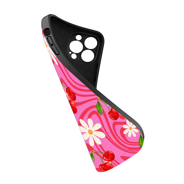 Pink Swirl Cherry Silicone Case