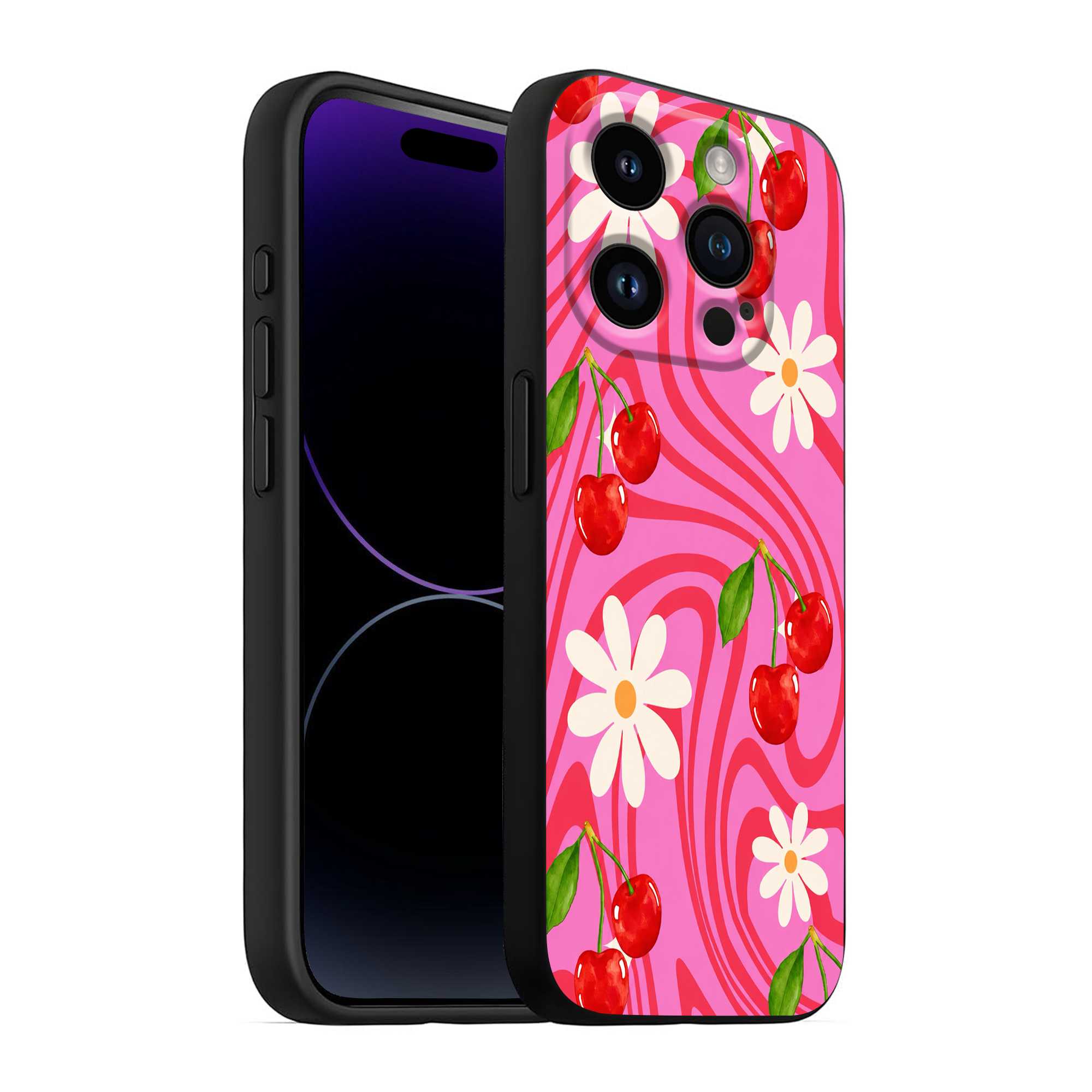 Pink Swirl Cherry Silicone Case