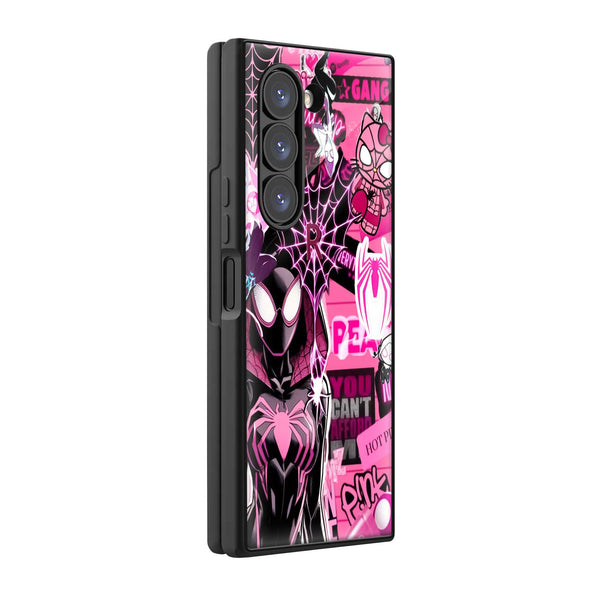 Pink Web Rush Samsung Z Fold Glass Case
