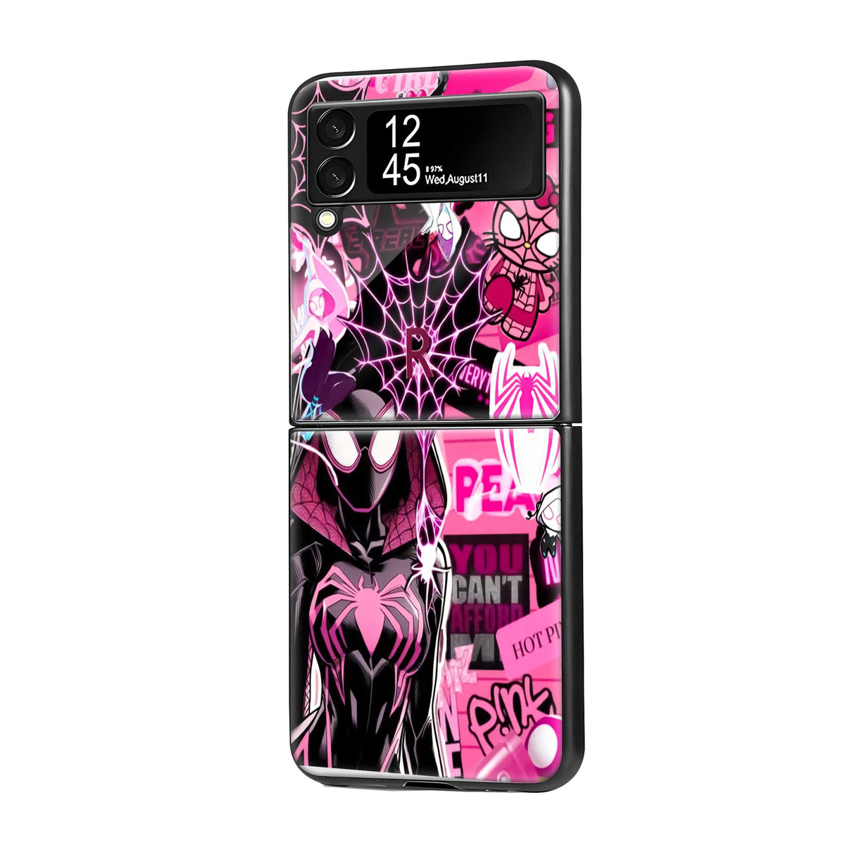 Pink Web Rush Samsung Z Flip Glass Case