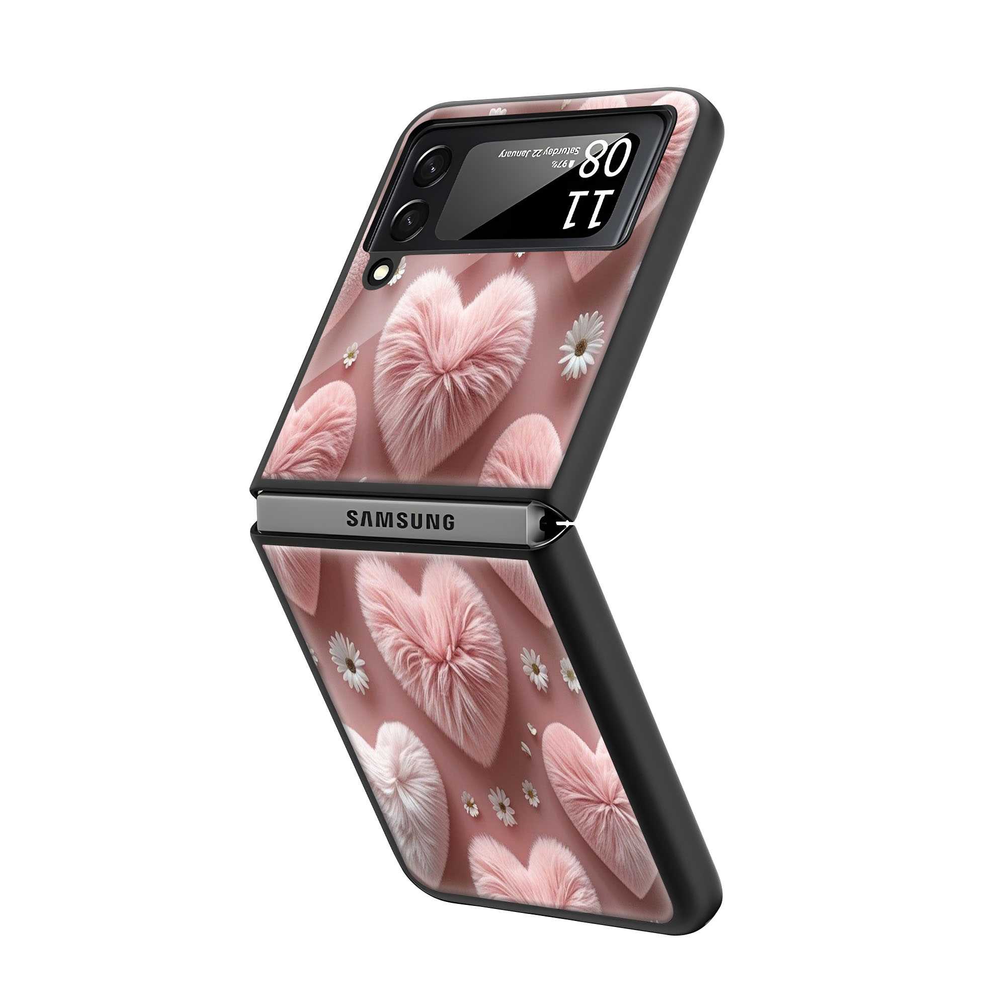 Pink Whispers Samsung Z Flip Glass Case