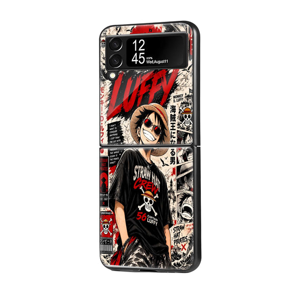 Pirate King Luffy Samsung Z Flip Glass Case