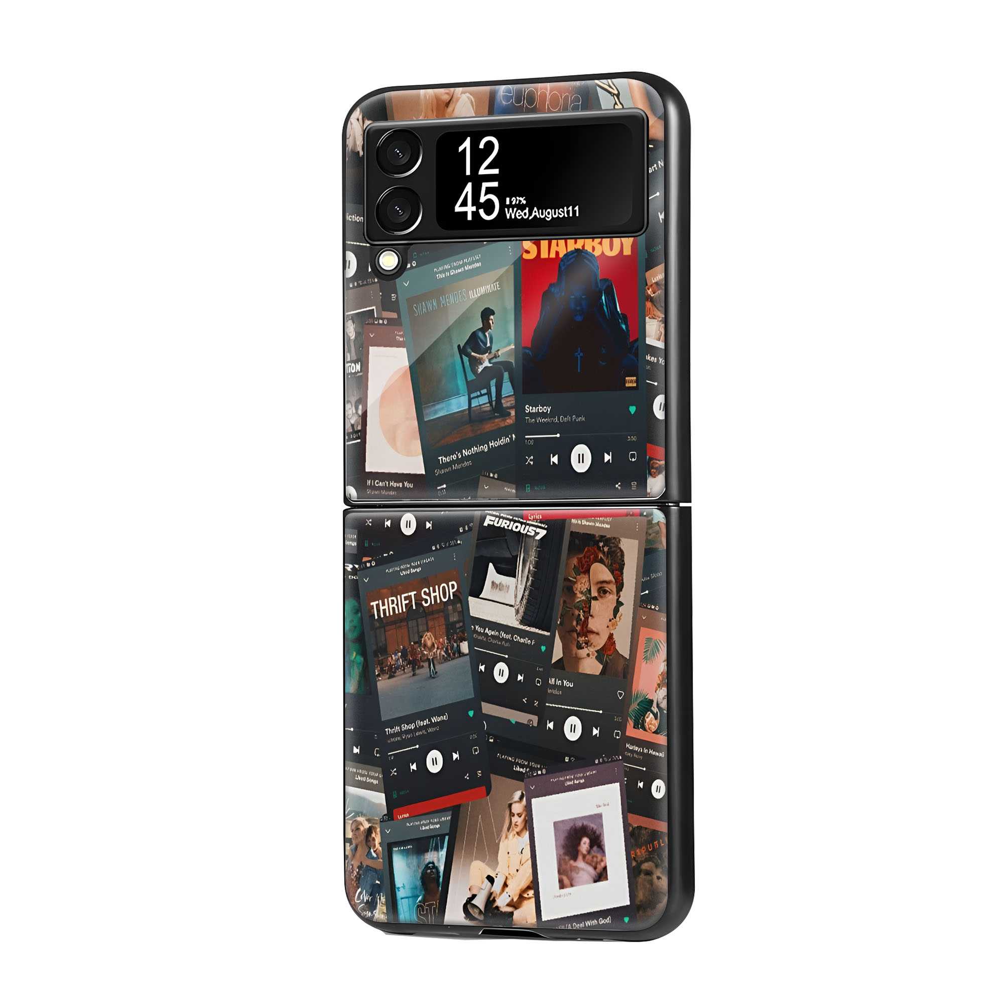 Playlist Vibes Samsung Z Flip Glass Case