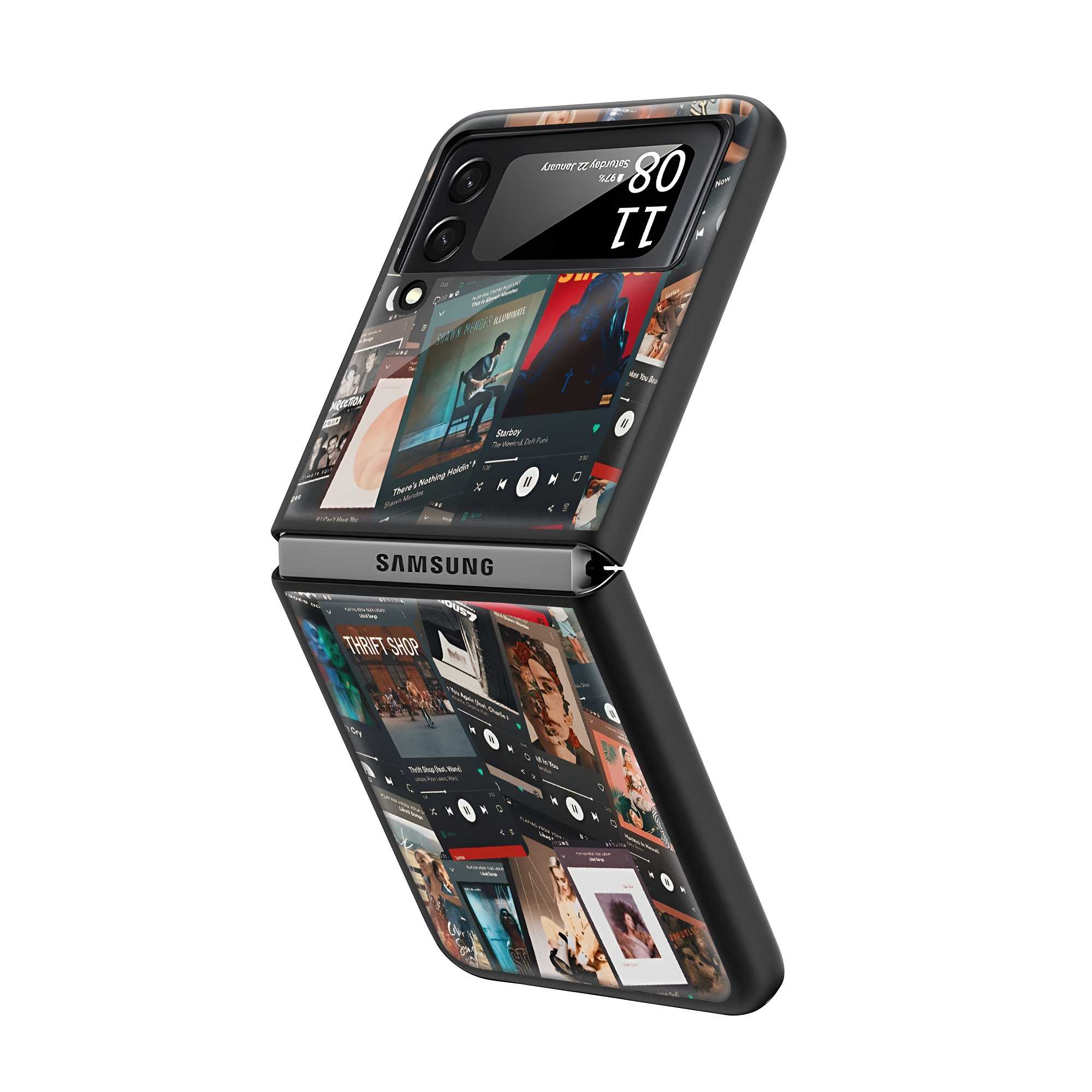 Playlist Vibes Samsung Z Flip Glass Case