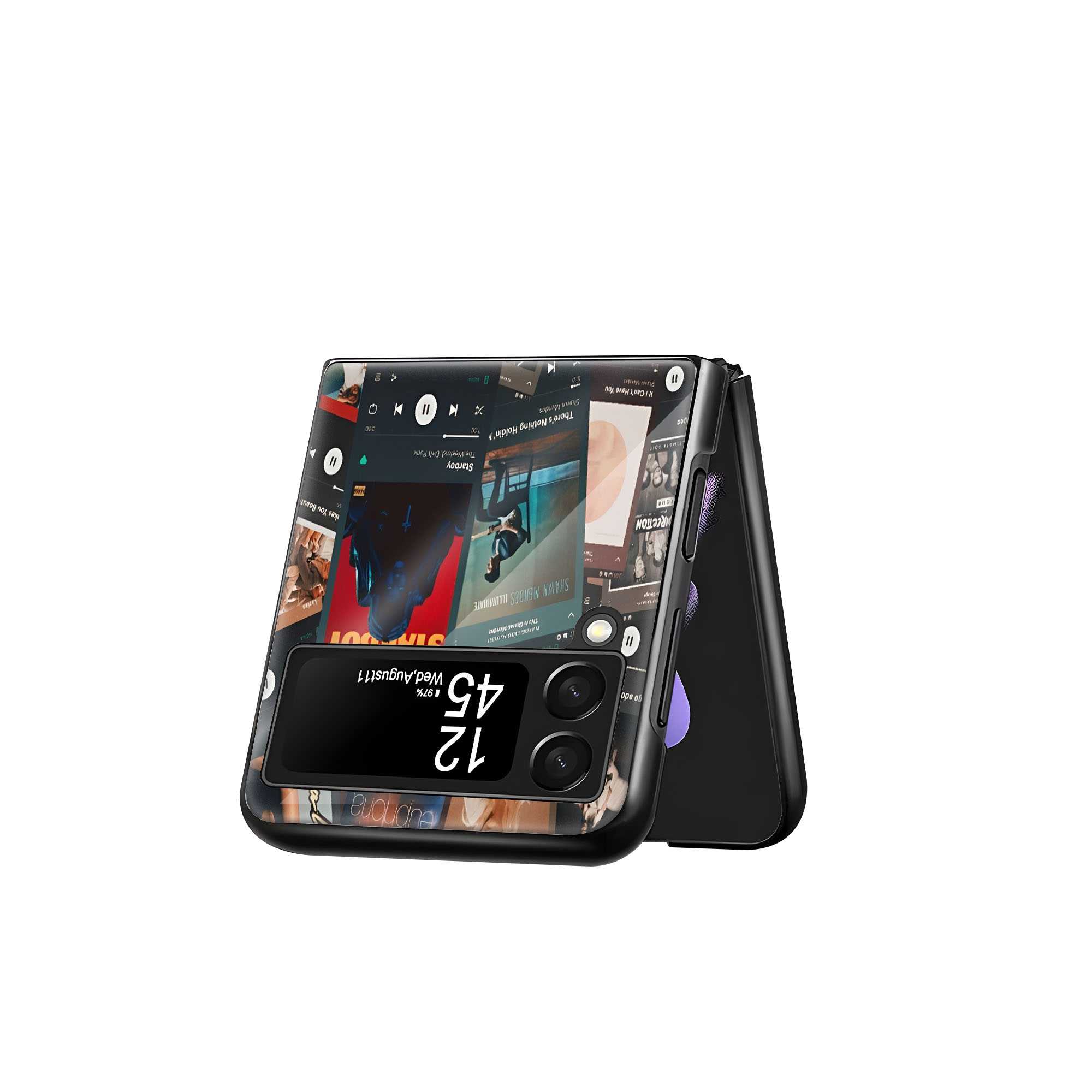 Playlist Vibes Samsung Z Flip Glass Case