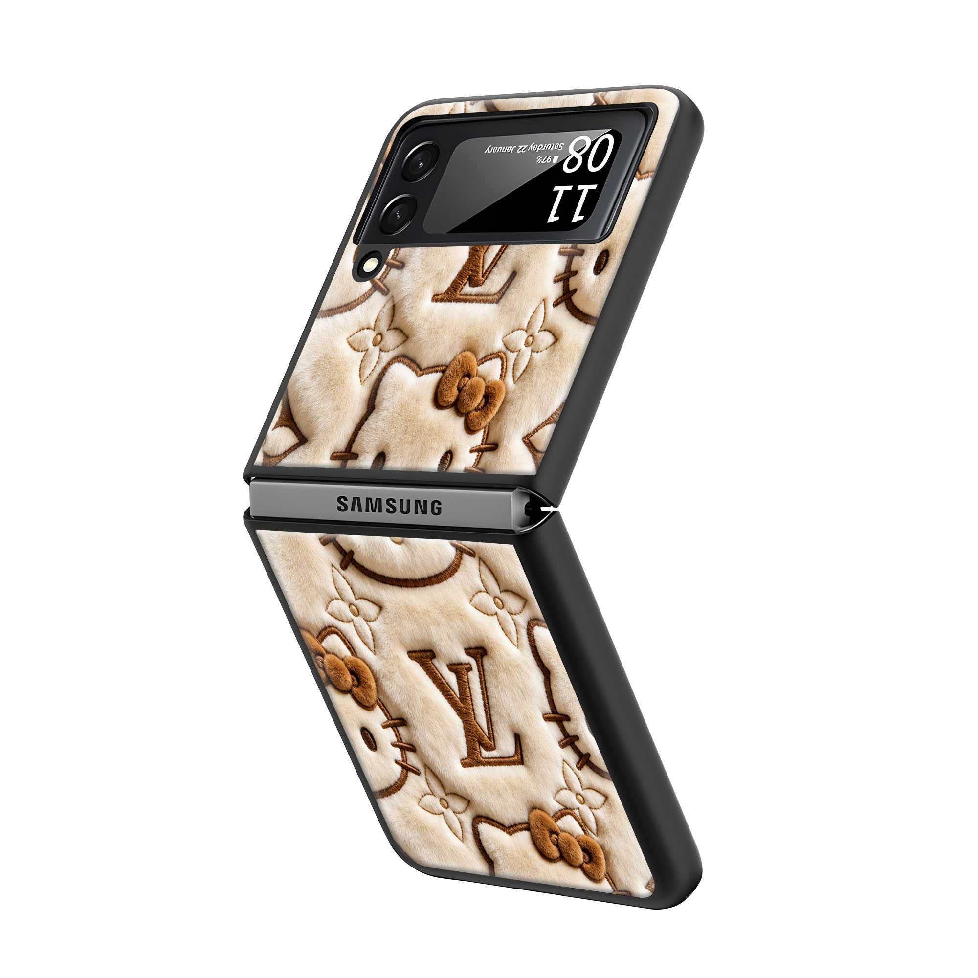 Plush Monotone Samsung Z Flip Glass Case Secondary image