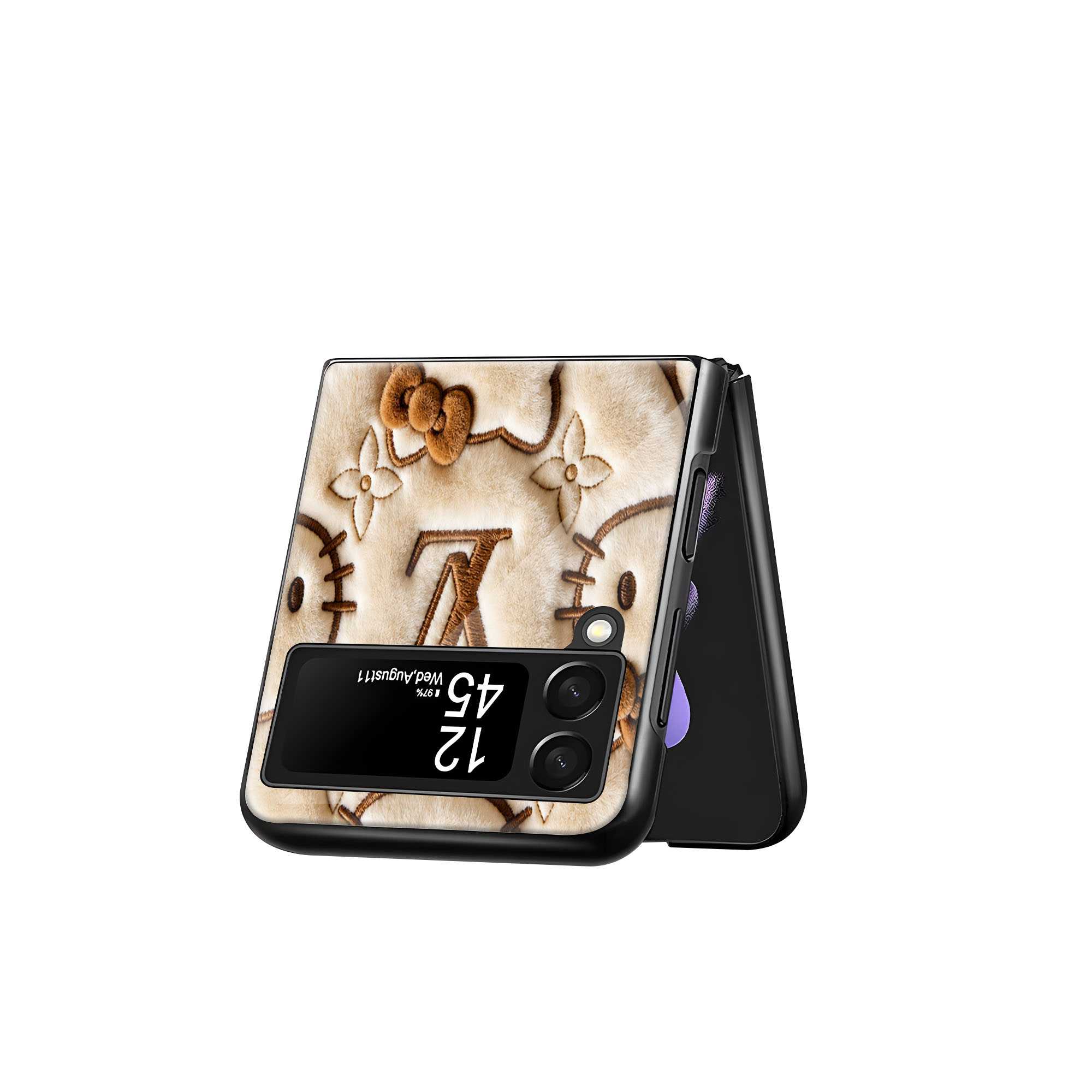 Plush Monotone Samsung Z Flip Glass Case
