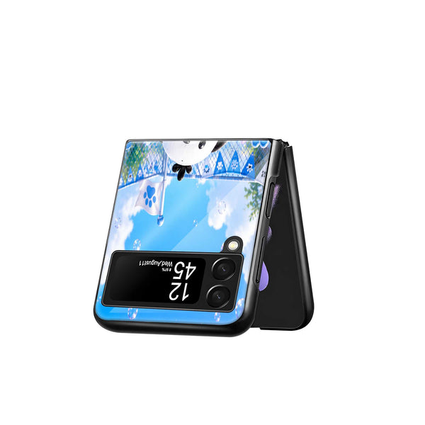 Pochacco Cat Samsung Z Flip Glass Case
