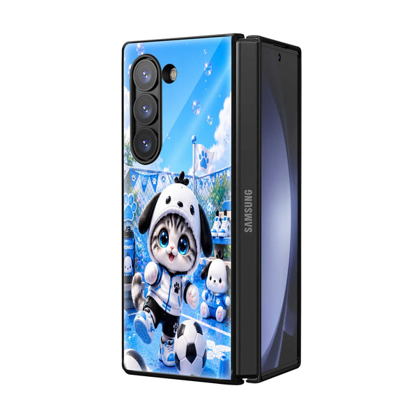Pochacco Cat Samsung Z Fold Glass Case