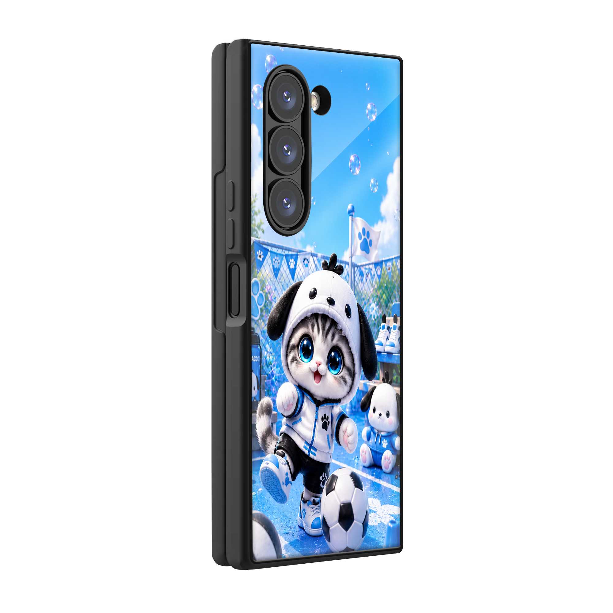 Pochacco Cat Samsung Z Fold Glass Case