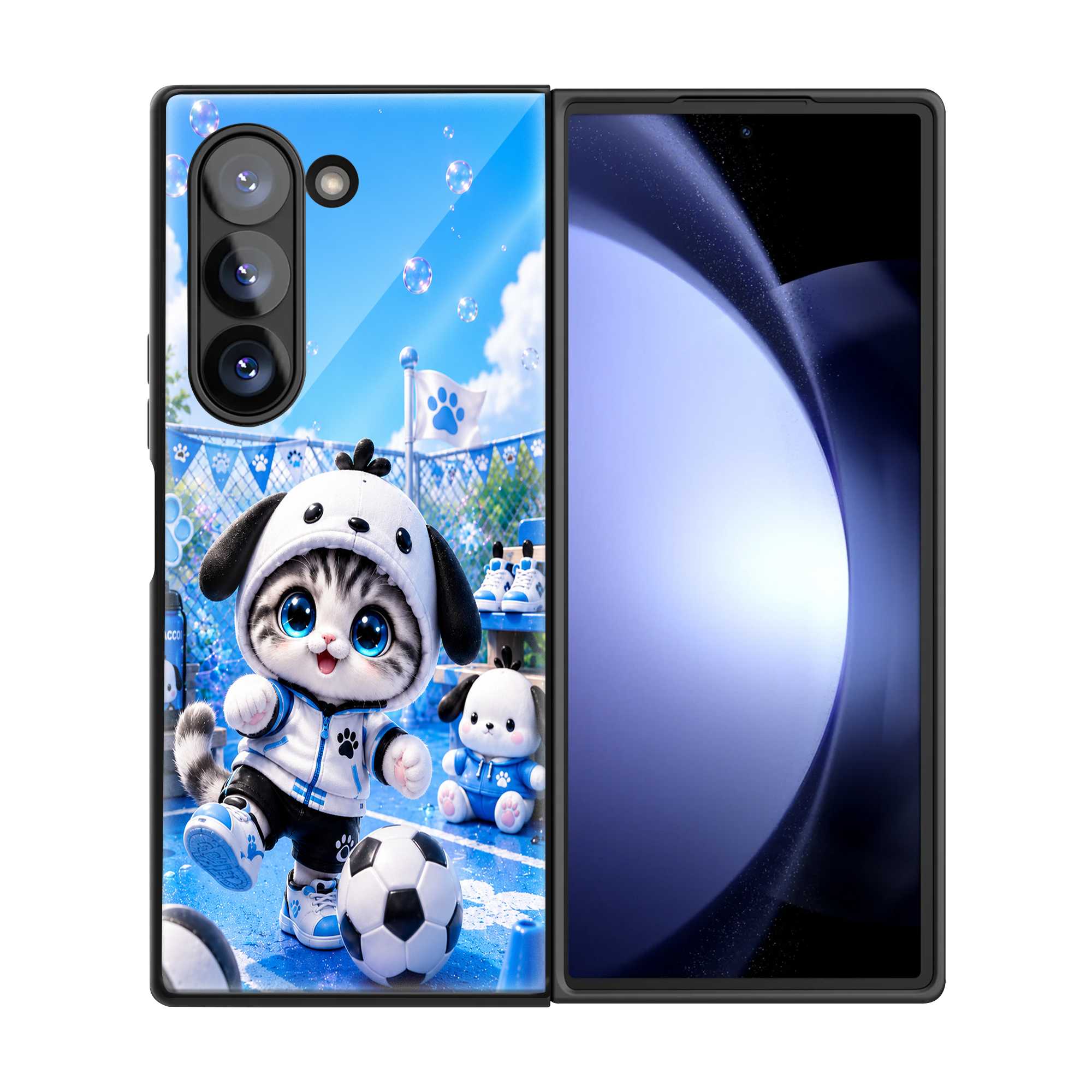 Pochacco Cat Samsung Z Fold Glass Case