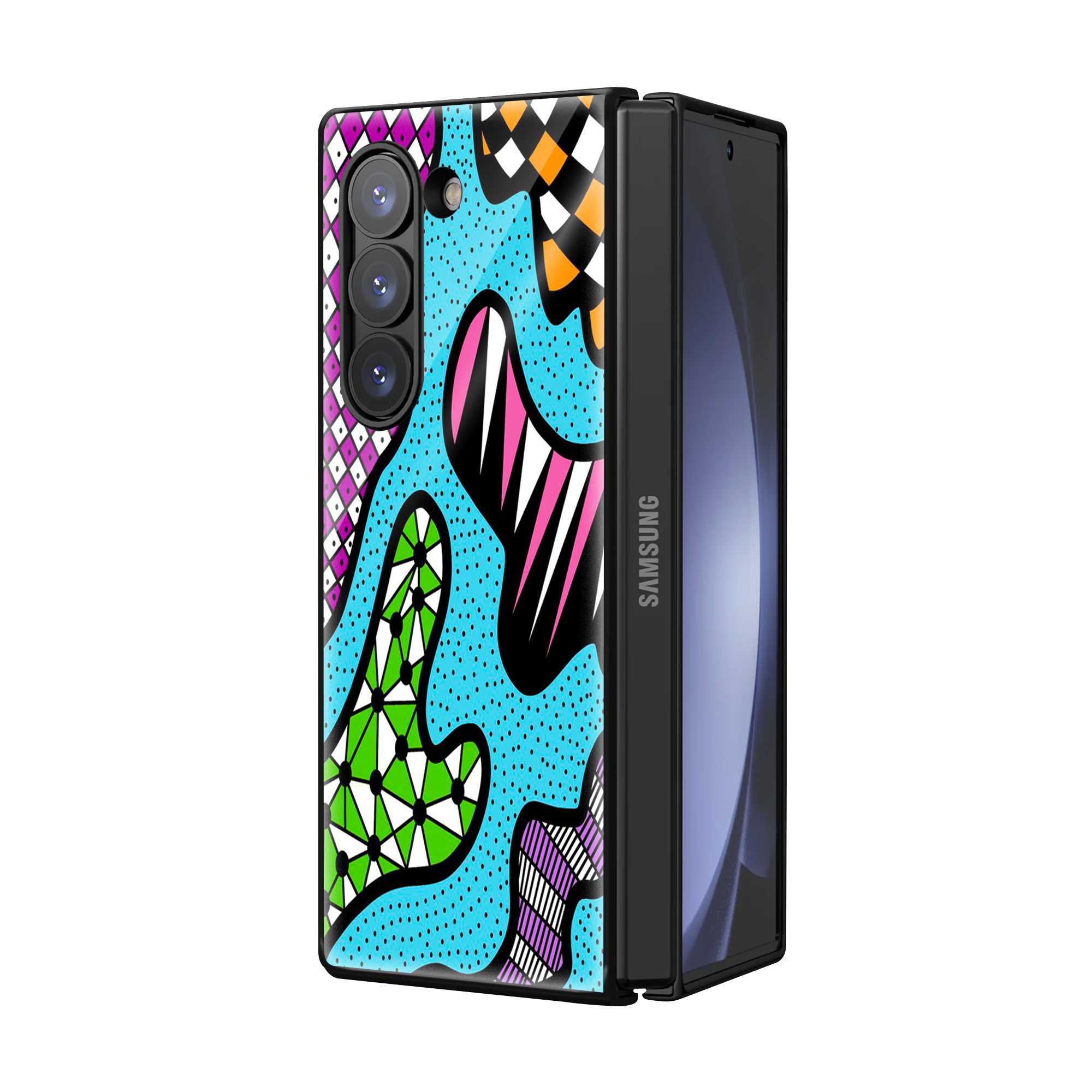 Pop Doodle Samsung Z Fold Glass Case