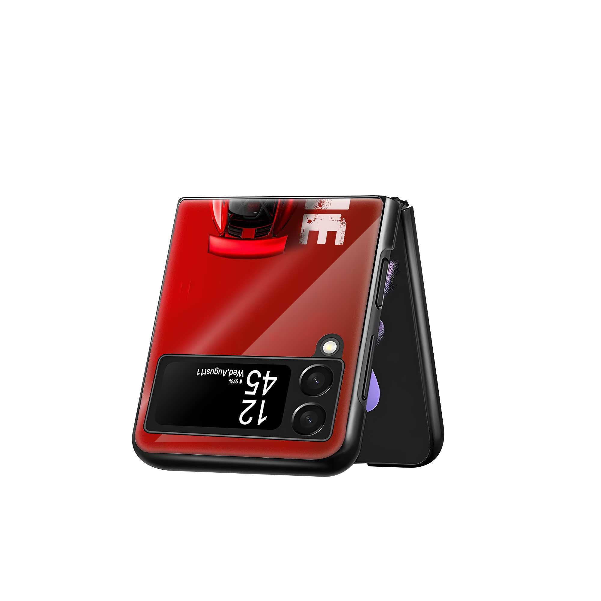 Porsche Crimson Samsung Z Flip Glass Case