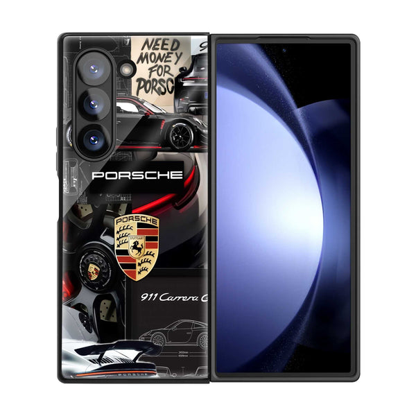 Porsche Dream Garage Samsung Z Fold Glass Case