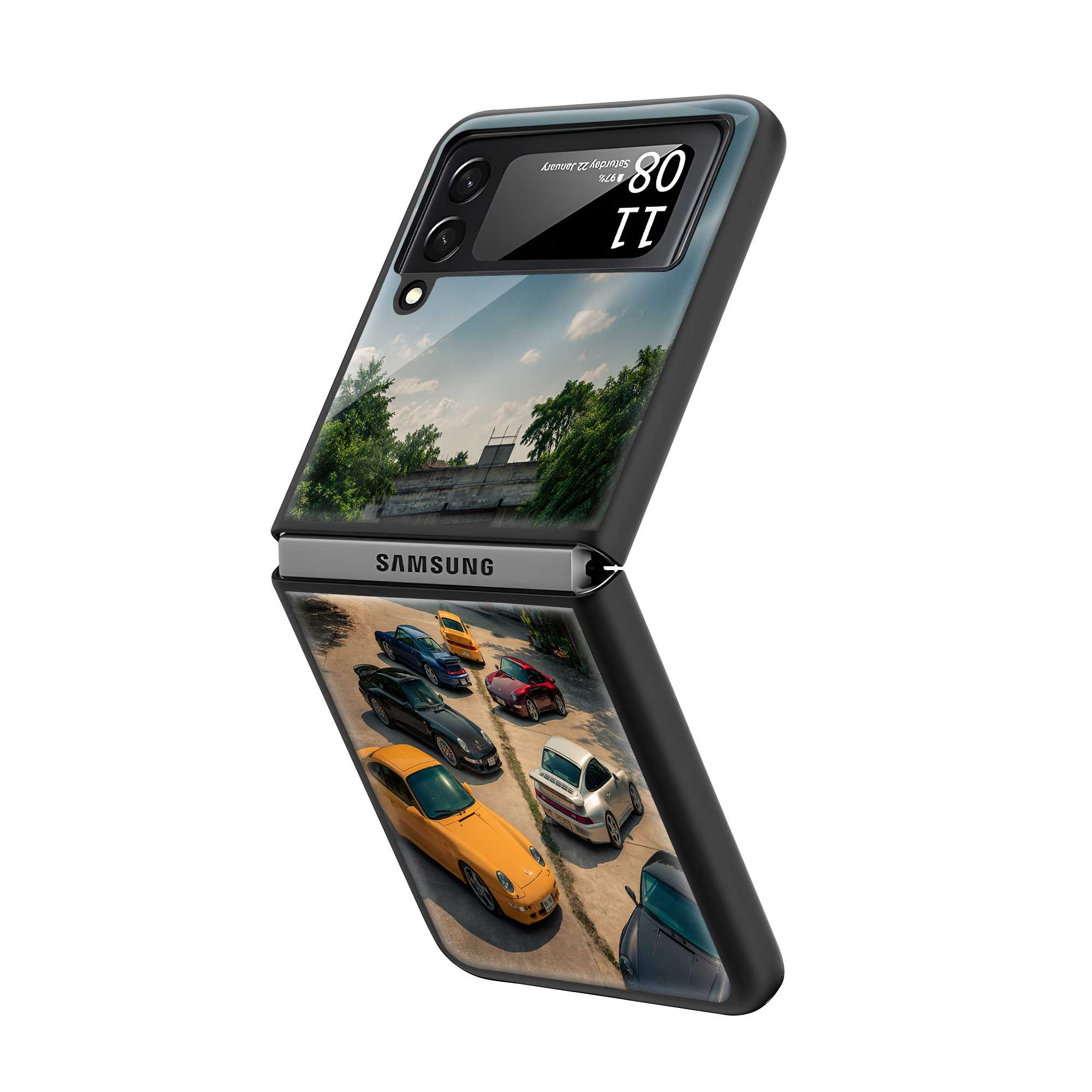 Porsche Heritage Samsung Z Flip Glass Case