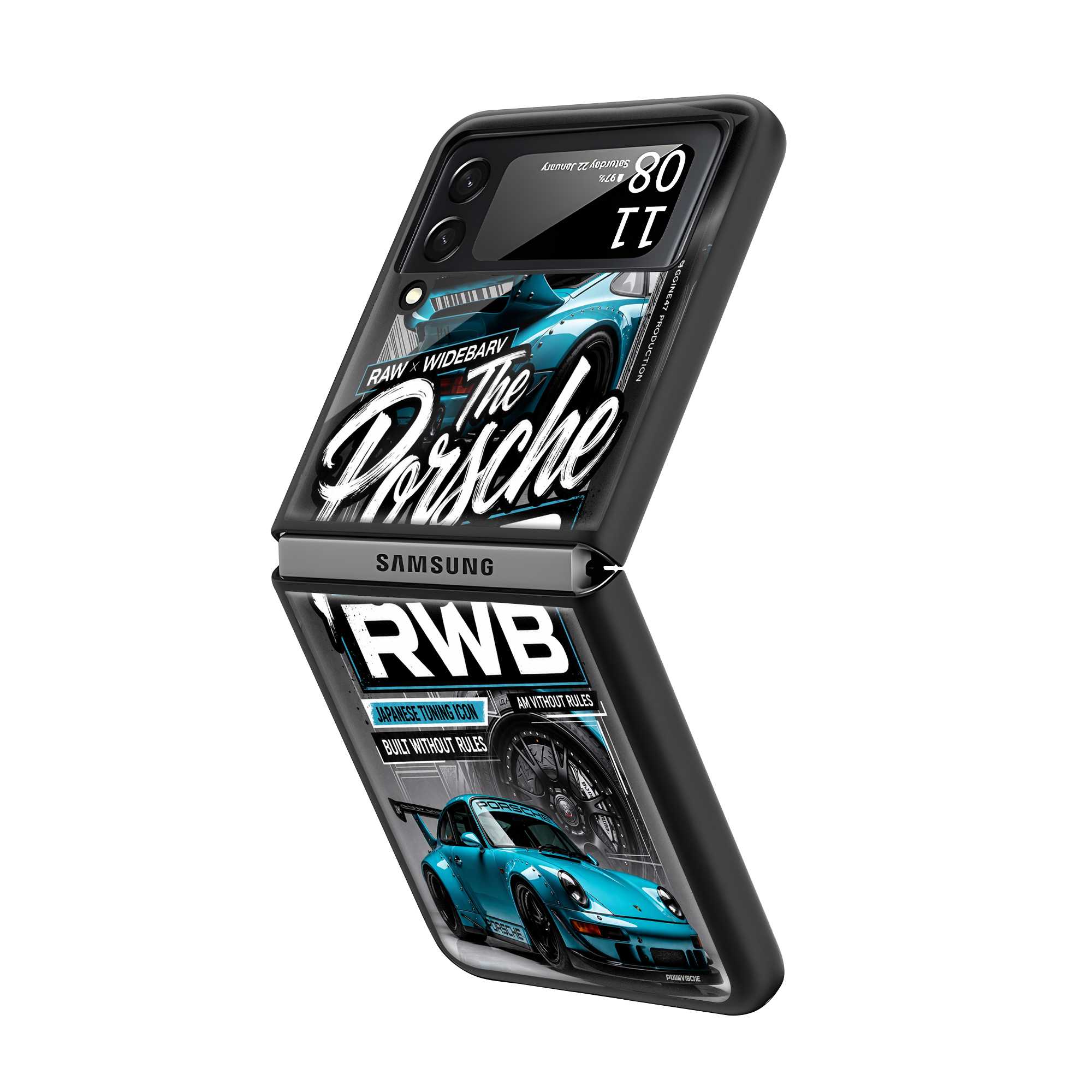 Porsche RWB Samsung Z Flip Glass Case