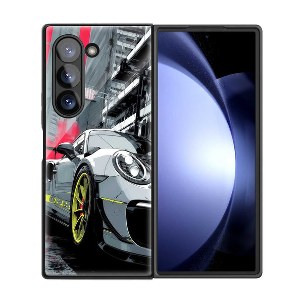 Porsche Street Racer Samsung Z Fold Glass Case