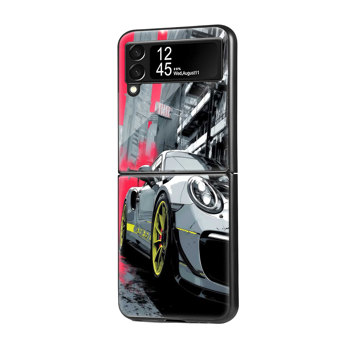 Porsche Street Racer Samsung Z Flip Glass Case