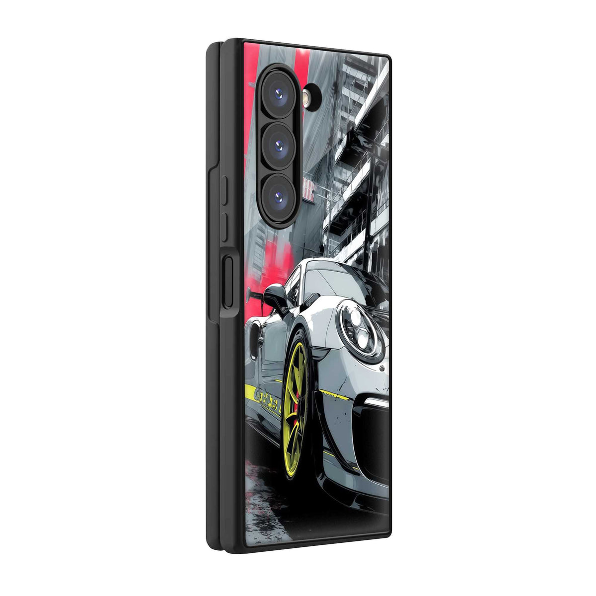 Porsche Street Racer Samsung Z Fold Glass Case