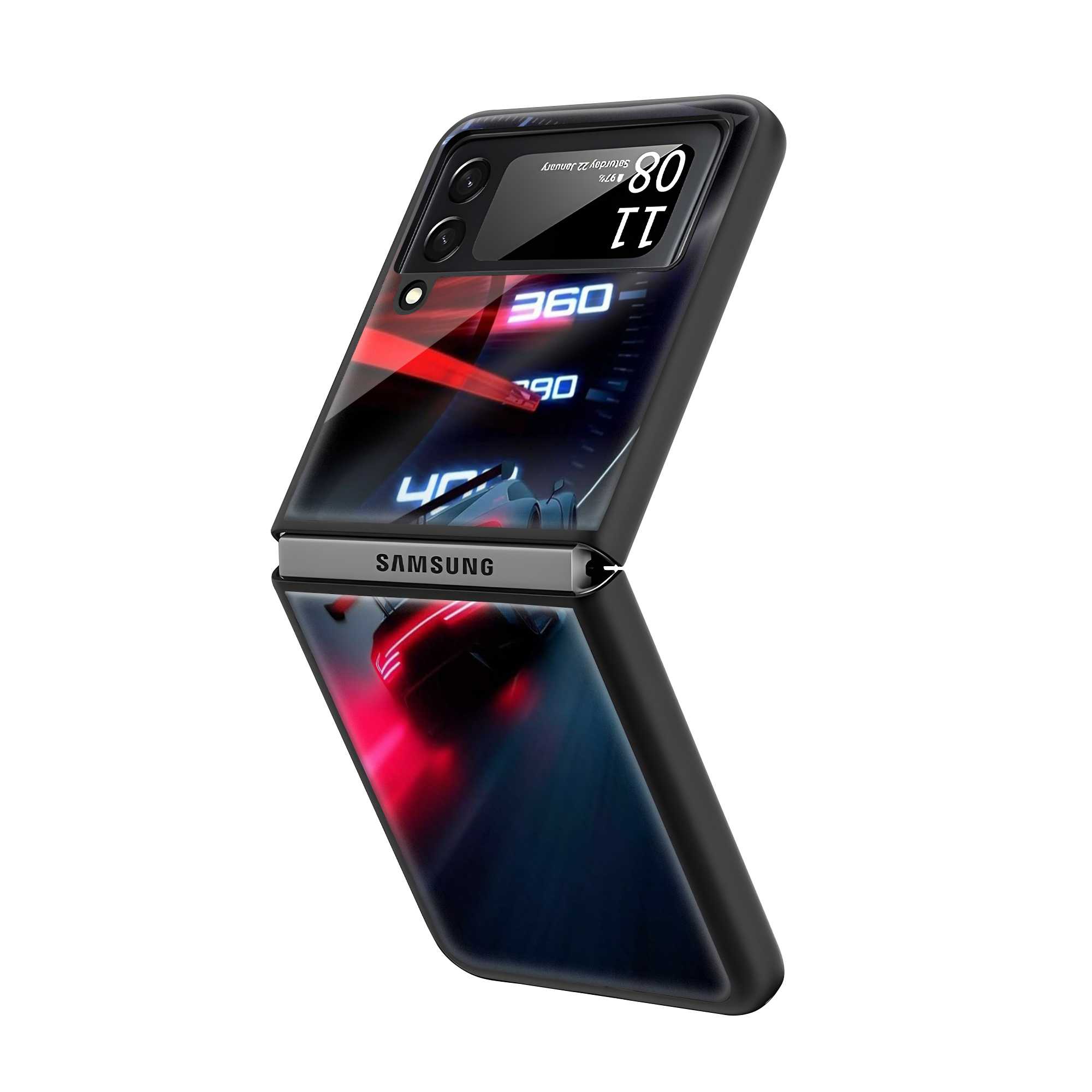 Porschee Samsung Z Flip Glass Case
